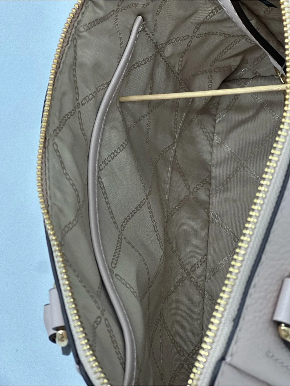 Michael Kors Pink Leather Satchel with Gold Hardware